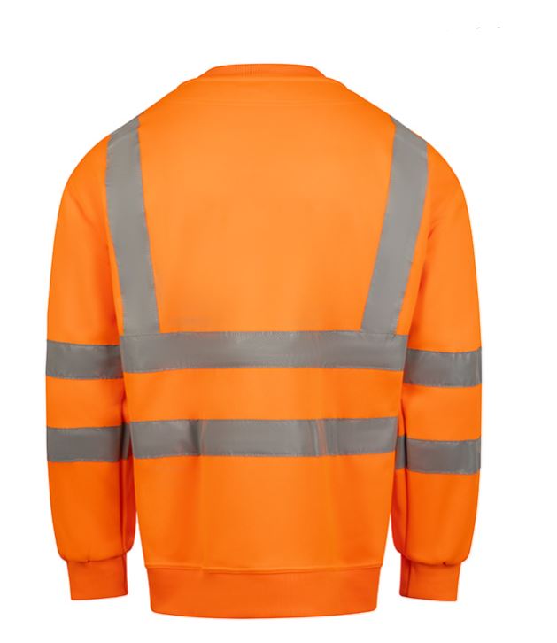 Be Seen Hi Viz Sweatshirt 280 gsm Orange Yellow EN20471 Class 3 Small - 4XL
