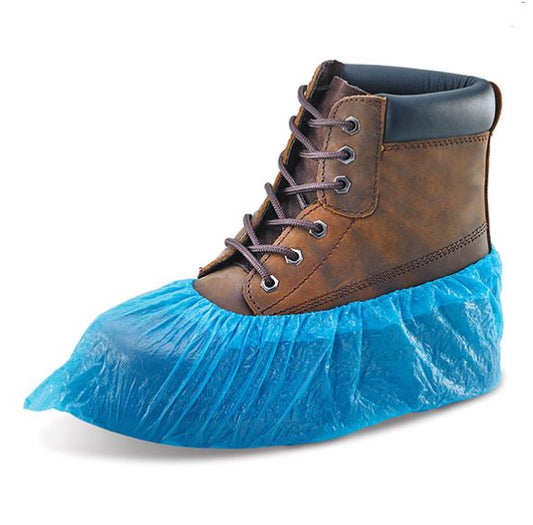 Click Elasticated Disposable Overshoes Blue 50 Pair Pack Waterproof