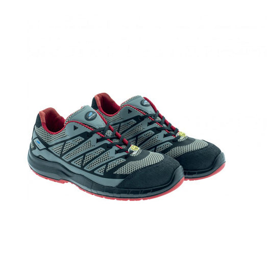 AboutBlu Estoril Low S1P Safety Trainer Grey and Red