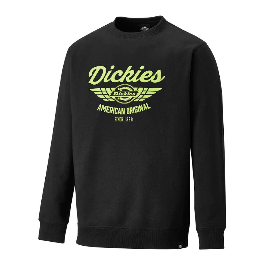 Dickies DT3002 Everett Crew Sweatshirt Black/Lime