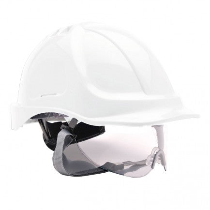 Portwest PW55 Safety Helmet Hard Hat with Integral Specs - White