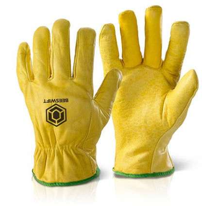 Leather Drivers Style Lined Glove Gardening General Work One Pair