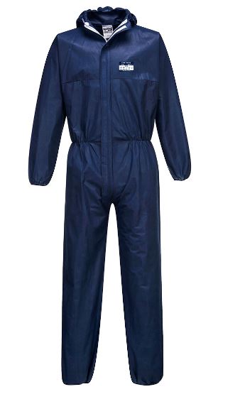 Portwest ST30 Type 5/6 Coveralls Disposable Overall White Navy Blue SMS
