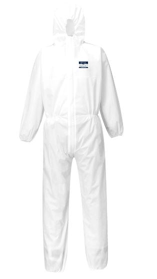 Portwest ST30 Type 5/6 Coveralls Disposable Overall White Navy Blue SMS