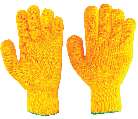 Criss Cross Handling Grip Work Gloves Orange/Yellow 10 Pair Pack